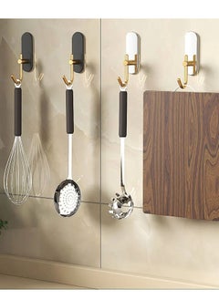 Zalcoon Golden Cloth Hook for bathroom, kitchen, (Black) Towel robe Hook, Stainless Steel, With Marble Oval Plate Heavy Duty Wall Mounted Robe Hooks, Bathroom Organizer (Pack of 4)  - Image 3