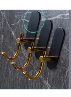 Zalcoon Golden Cloth Hook for bathroom, kitchen, (Black) Towel robe Hook, Stainless Steel, With Marble Oval Plate Heavy Duty Wall Mounted Robe Hooks, Bathroom Organizer (Pack of 4)  - Image 4