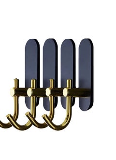 Zalcoon Golden Cloth Hook for bathroom, kitchen, (Black) Towel robe Hook, Stainless Steel, With Marble Oval Plate Heavy Duty Wall Mounted Robe Hooks, Bathroom Organizer (Pack of 4)  - Image 1