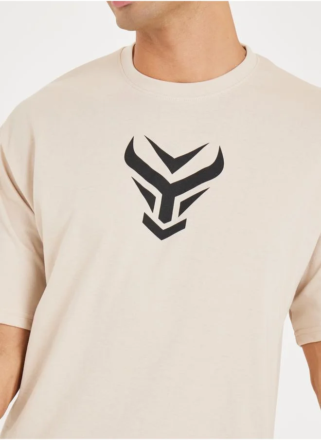 Styli Styli Front Graphic Crew Neck Oversized T-Shirt