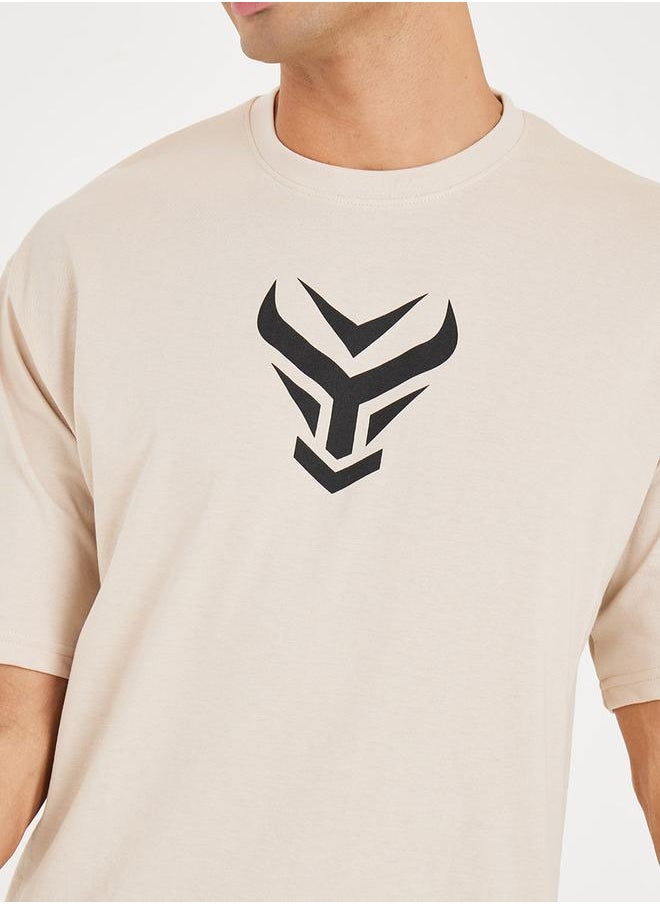 Styli - Front Graphic Crew Neck Oversized T-Shirt - Image 1