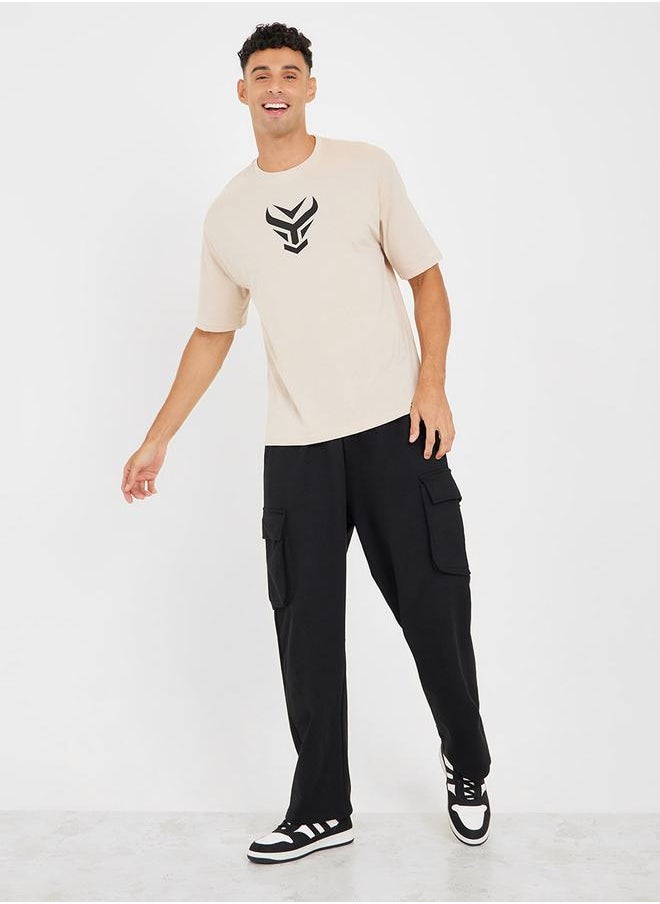 Styli - Front Graphic Crew Neck Oversized T-Shirt - Image 1