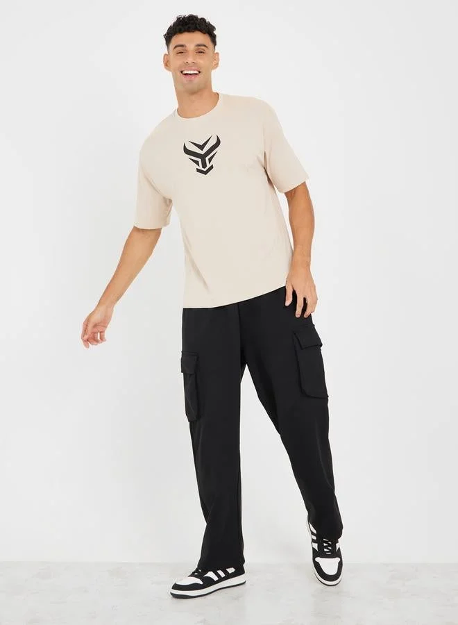 Styli Styli Front Graphic Crew Neck Oversized T-Shirt