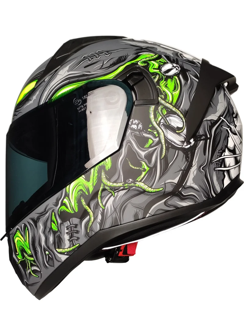 MTS -801 Snake Closed Helmet (Zombies White)