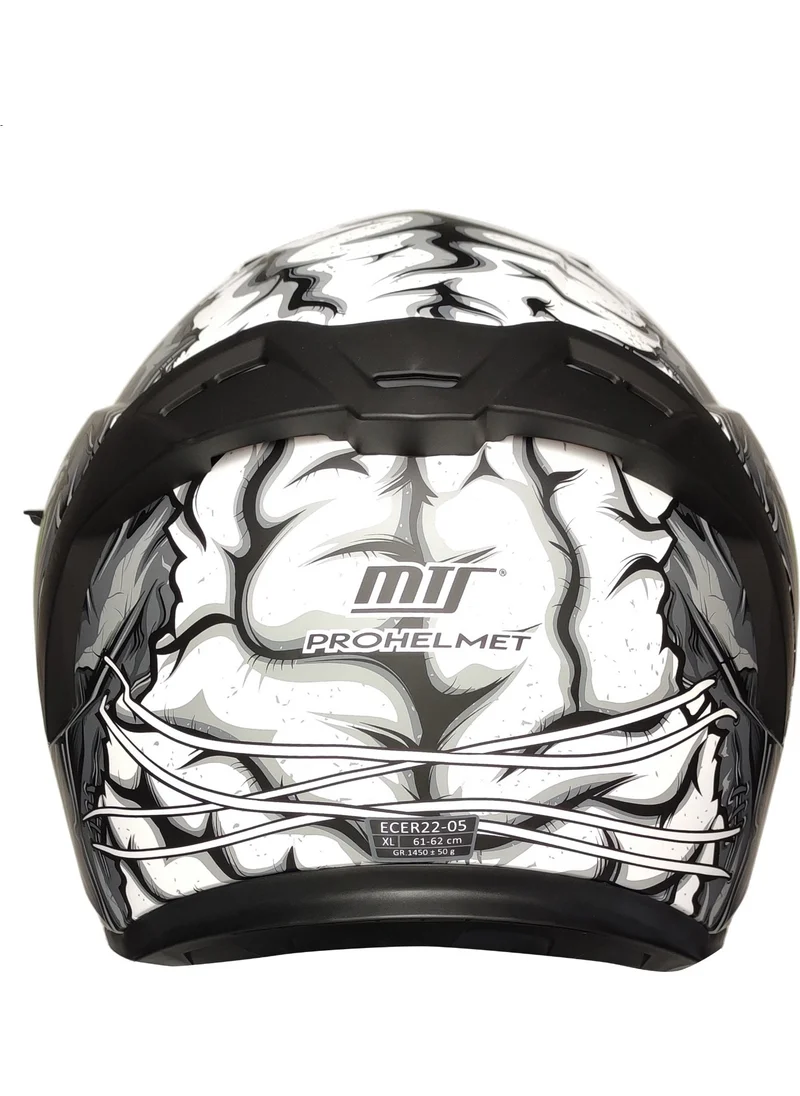 MTS -801 Snake Closed Helmet (Zombies White)