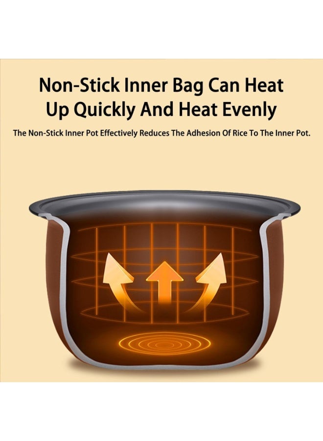 Denx DOUBLE POT RICE COOKER 1L+1L, Smart Multi Function Kitchen Appliance with Non Stick Double Bowl, Fast Heating, Automatic Keep Warm, Easy Clean, Portable Design for Rice, Soup, Stew, DX3901 - Image 3