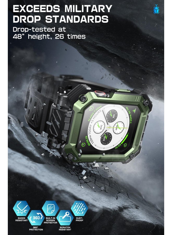 SUPCASE for Apple Watch Series 9 45mm Band with Case (Unicorn Beetle Pro), [Built-in Tempered Glass Screen Protector] Rugged Protective Men Cover with Adjustable Strap Band for iWatch 9/8/7, Guldan - Image 4