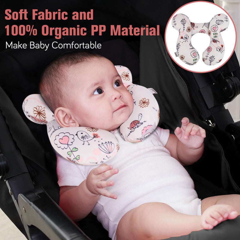 KAKIBLIN Baby Neck Pillow, Upgraded Baby Support Pillow,Babies Head Pillow,Neck Support Pillow for for Car Seat,Pushchair,Travel (Hippo) - Image 2