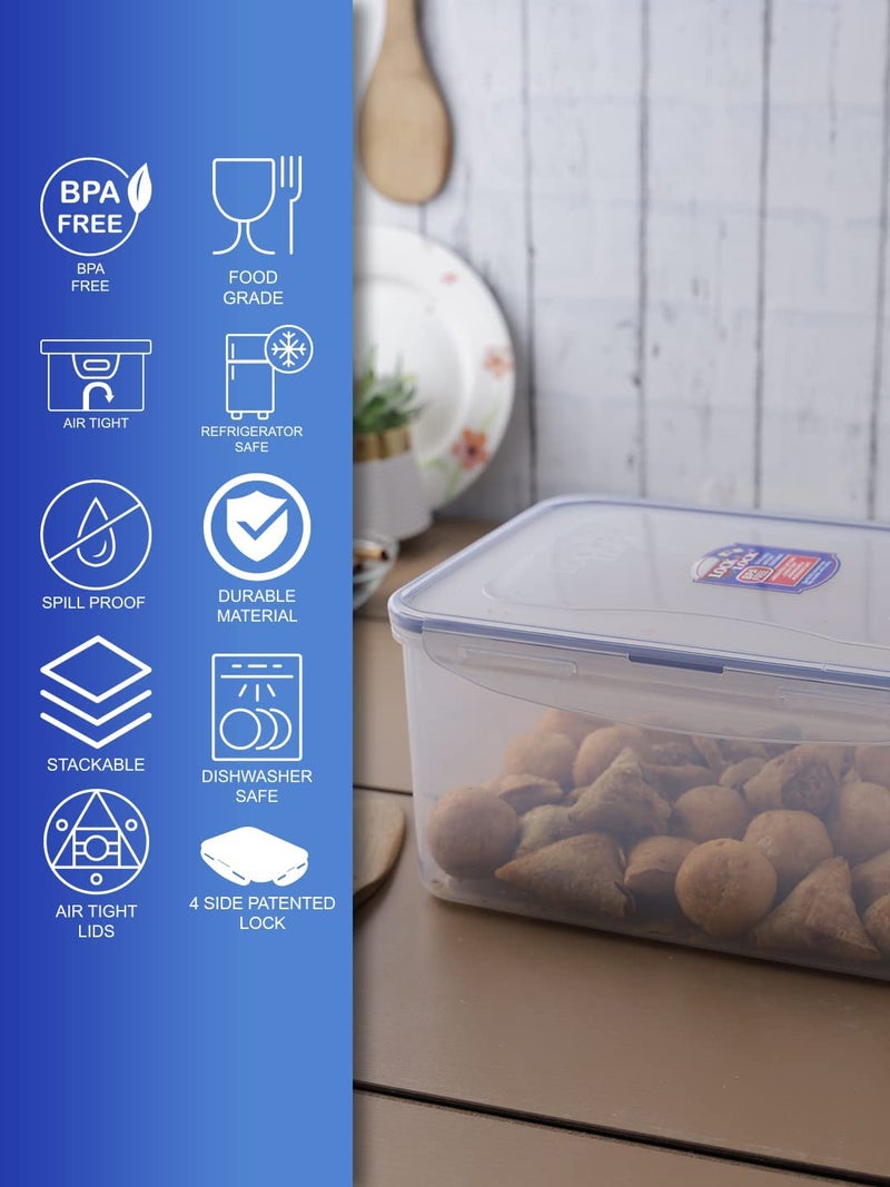 LOCK & LOCK LocknLock Rectangular Tall Food Storage Container 3.6L (3600ml) - Airtight Leak Proof with Drain Tray - BPA Free, Microwave & Dishwasher Safe - Image 3