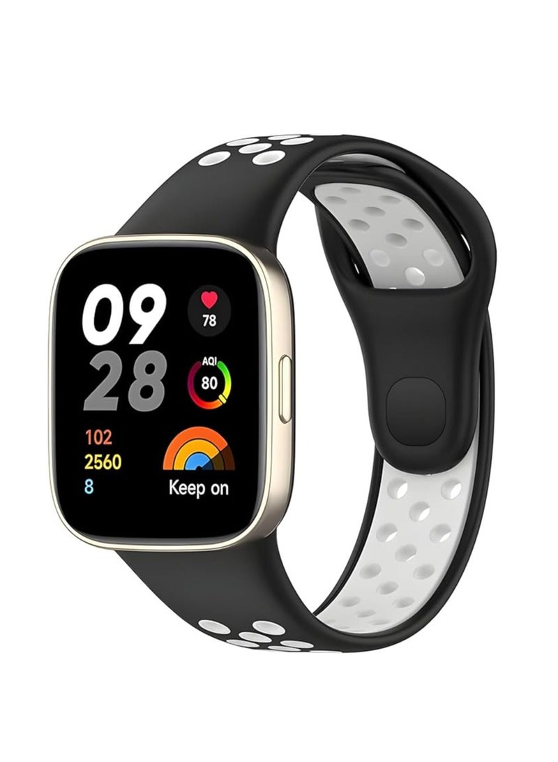 Next store Compatible with Xiaomi Redmi Watch 3 Strap, Soft Silicone Two Tone Breathable Replacement Strap