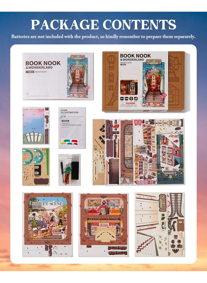 ROBOTIME Rolife Street Scene DIY Book Nook Shelf Insert TGB13 - Image 4