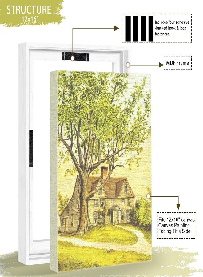 Abtgt 12x16 Canvas Floating Frame with 0.9" Deep, White Floater Frame for Canvas Paintings with Adhesive, Vertical or Horizontal Wall Art frame for Prints Oil Painting Diamond Decor, 1 Pack. - Image 3