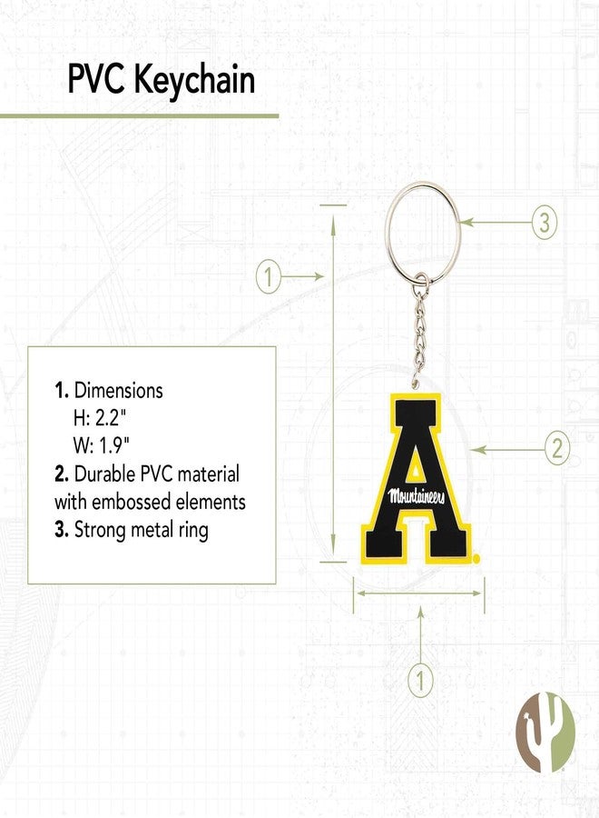 Desert Cactus Appalachian State University Mountaineers App State Yosef Keychain Car Keys Holder (PVC A) - Image 2