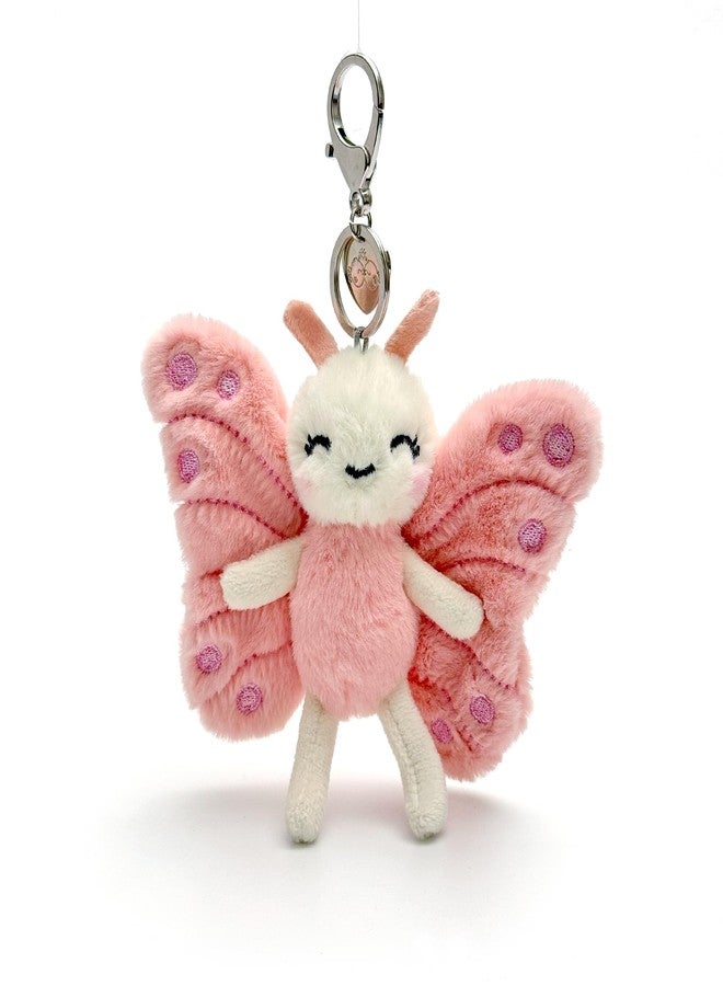 Plushland مجموعة سلاسل مفاتيح قطيفة من Plushland على شكل فراشة مغناطيسية مزدوجة - بلوبل وبلوسوم يتبادلان القبلات، هدية جنية الحديقة هوب آند جوي مع تعليقة على شكل قلب، حيوانات محشوة ساحرة مقاس 4 بوصات (فراشة مزدوجة ترفرف) - Image 3