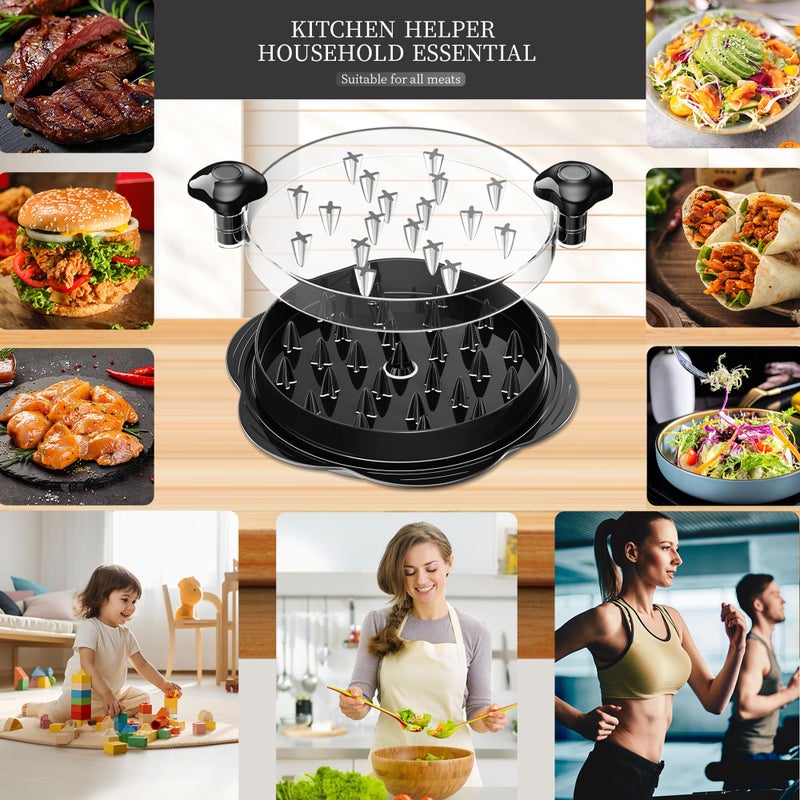 Vertdens Chicken Shredder, 10" Pro Chicken Shredder Tool Twist Large for Kitchen, Chicken Shredder Tool Twist, Chicken Crusher, Suitable for shredding All Kinds of Meat Products, Black - Image 2