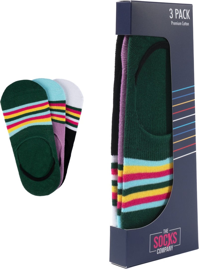 The Socks Company 3 Pairs Special Boxed Silicone Supported Women's Ballerina Socks  - Image 1