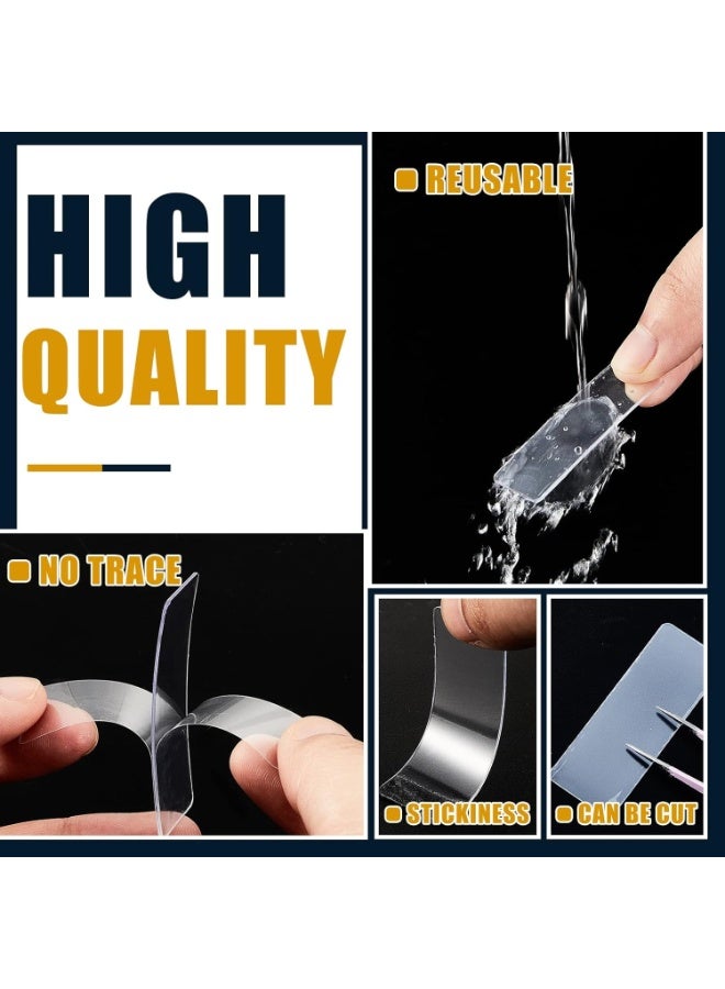 Multifunctional double sided adhesive tape sticky adhesive with rectangular box clear double sided tape interior mounting tape for wall removable strips reusable adhesive tape for couplet (2 Boxes, 120 Pcs) - Image 4
