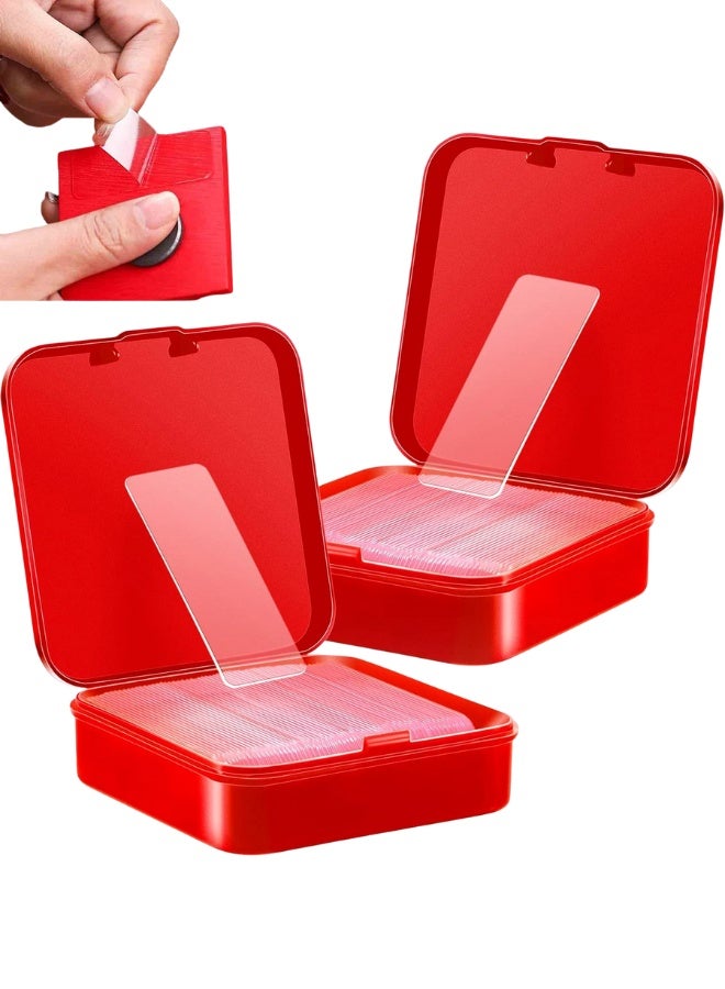 Multifunctional double sided adhesive tape sticky adhesive with rectangular box clear double sided tape interior mounting tape for wall removable strips reusable adhesive tape for couplet (2 Boxes, 120 Pcs) - Image 1