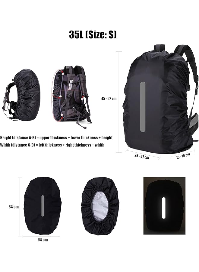 Cranviech 2 Pack Rain Cover For 30 40L Backpack With Reflective Strap Ultralight Compact Portable For Camping Traveling Cycling Hiking Outdoor  - Image 4