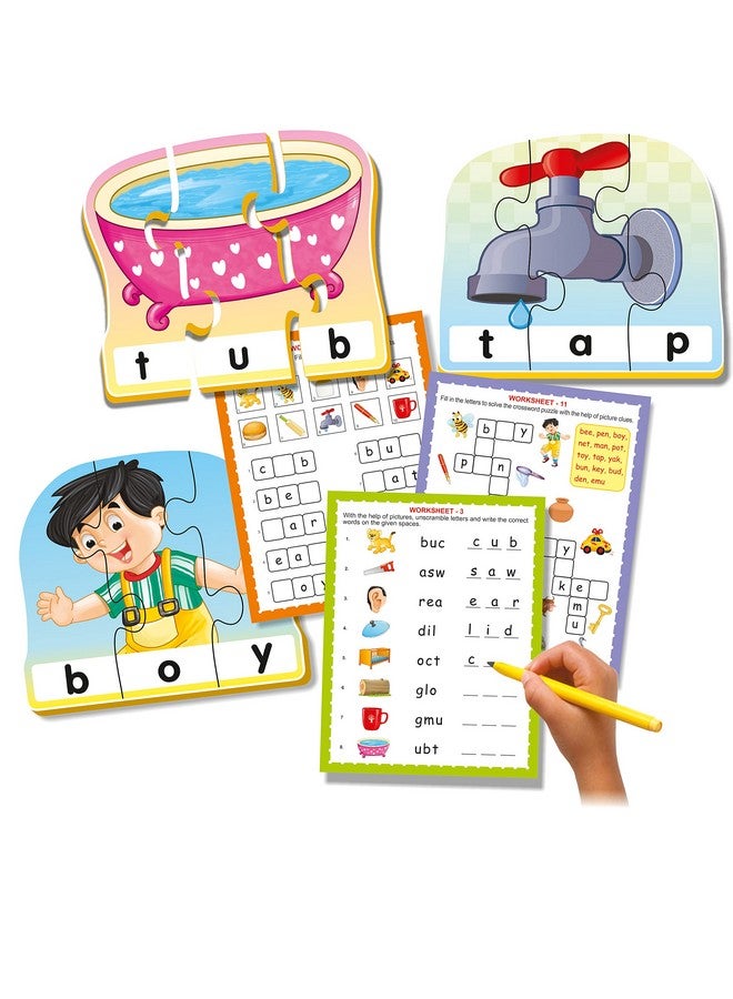 Creative's Match & Practice Spelling | Pre-School Learning Puzzles | Educational Puzzles for Kids | Learn Reading & Writing Skills | Word Building Game | Self Correcting Puzzles | Ages 4 & Up - Image 2