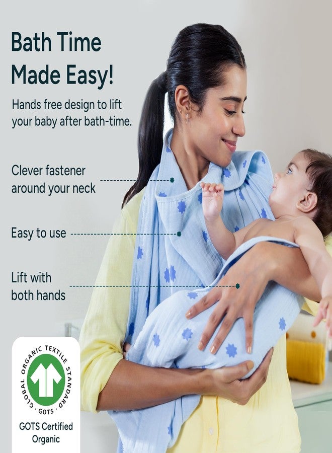 NINTARABABY Hooded Towel - 100% Organic Premium Muslin Cotton, 30" x 30" (76 cm x 76 cm), Ultra-Absorbent, Soft, Breathable, Hypoallergenic, Multipurpose, Gifts for Babies & Infants - Image 2