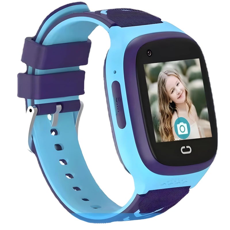 Kids 4G Smart Watch with GPS Tracking Waterproof Camera Adjustable Silicone Strap Blue - Image 2