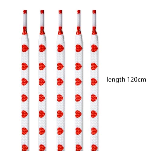 BFLCTTBD 2 Pairs Red Heart Shoelaces Printed Flat Shoe Strings Colored Shoe Laces for Canvas Shoes Sneakers Laces Shoe Lace Replacements - Image 3