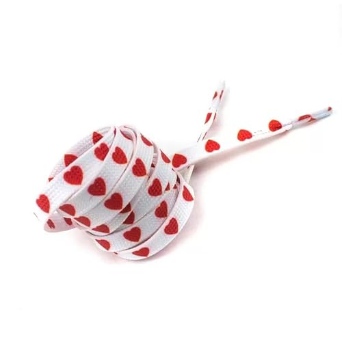 BFLCTTBD 2 Pairs Red Heart Shoelaces Printed Flat Shoe Strings Colored Shoe Laces for Canvas Shoes Sneakers Laces Shoe Lace Replacements - Image 4