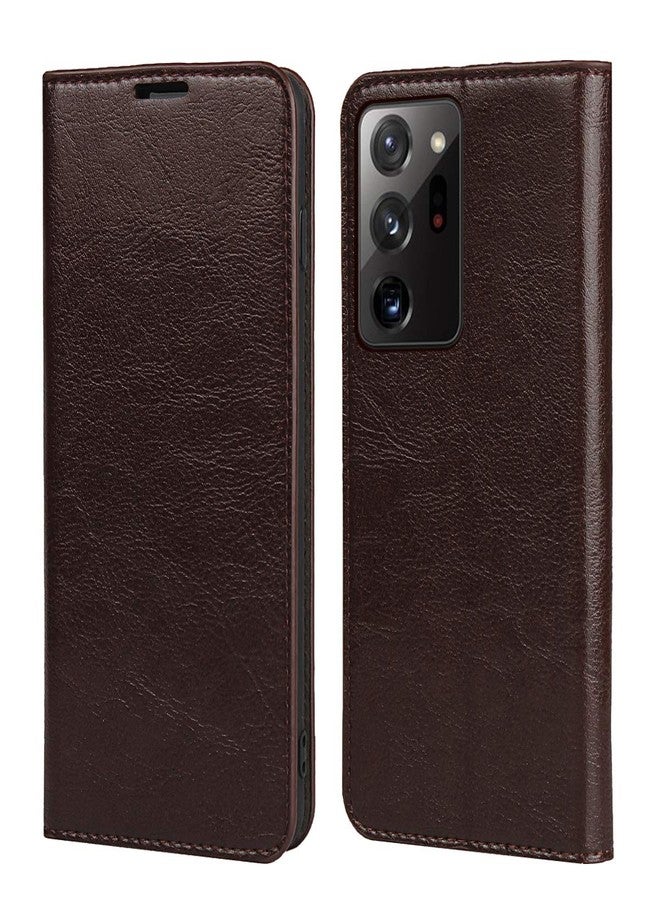 iCoverCase for Samsung Galaxy Note 20 Ultra Wallet Case with Card Slots Holder, Premium Leather Kickstand Feature Flip Folio Case Cover for Galaxy Note 20 Ultra (Brown) - Image 1