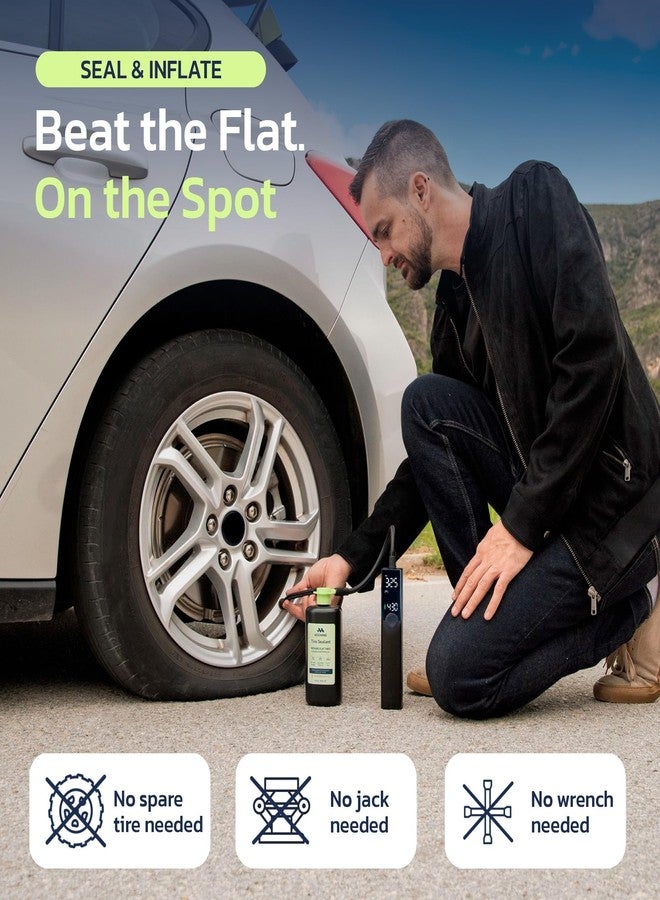 Woowind Tire Sealant Instant Flat Tire Repair Kit (15.22oz) - Seals Punctures Up to 0.236Inch for Cars, Trucks & SUVs - TPMS Safe, No Tools Needed, All-Weather, Works with Most Inflators, Drive 125mi - Image 2