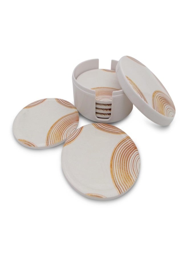SUPERWARE | Food Grade Melamine | Coaster Set - Golden Ring (8 Pcs.) | Serveware, Tableware, Stain Free, Glazed Finish - Image 3