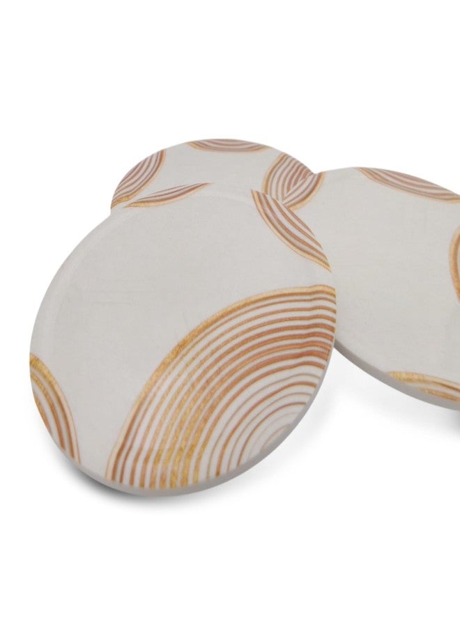 SUPERWARE | Food Grade Melamine | Coaster Set - Golden Ring (8 Pcs.) | Serveware, Tableware, Stain Free, Glazed Finish - Image 2
