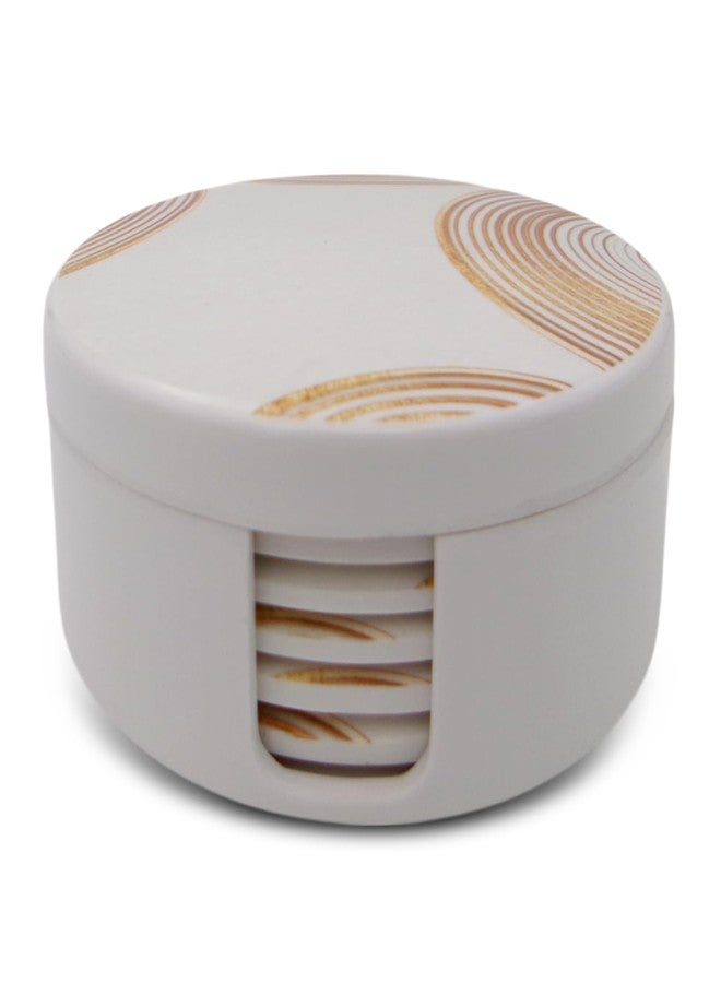 SUPERWARE | Food Grade Melamine | Coaster Set - Golden Ring (8 Pcs.) | Serveware, Tableware, Stain Free, Glazed Finish - Image 1