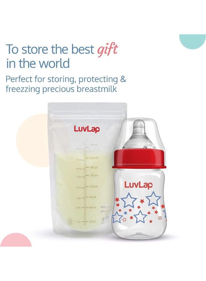 LuvLap Baby Breast Milk Storage Bags (Pack of 25), BPA Free Disposable Milk Freezer Bags for Breast Feeding, Transparent - Image 2