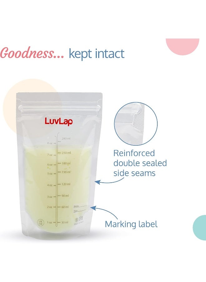 LuvLap Baby Breast Milk Storage Bags (Pack of 25), BPA Free Disposable Milk Freezer Bags for Breast Feeding, Transparent - Image 4
