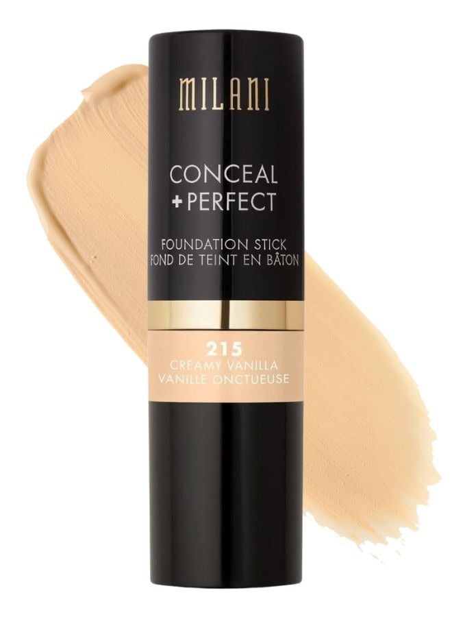 Milani Conceal + Perfect Foundation Stick - 215 Creamy Vanilla (0.46 Ounce) Vegan, Cruelty-Free Cream Foundation - Cover Under-Eye Circles, Blemishes & Skin Discoloration for a Flawless Finish - Image 1
