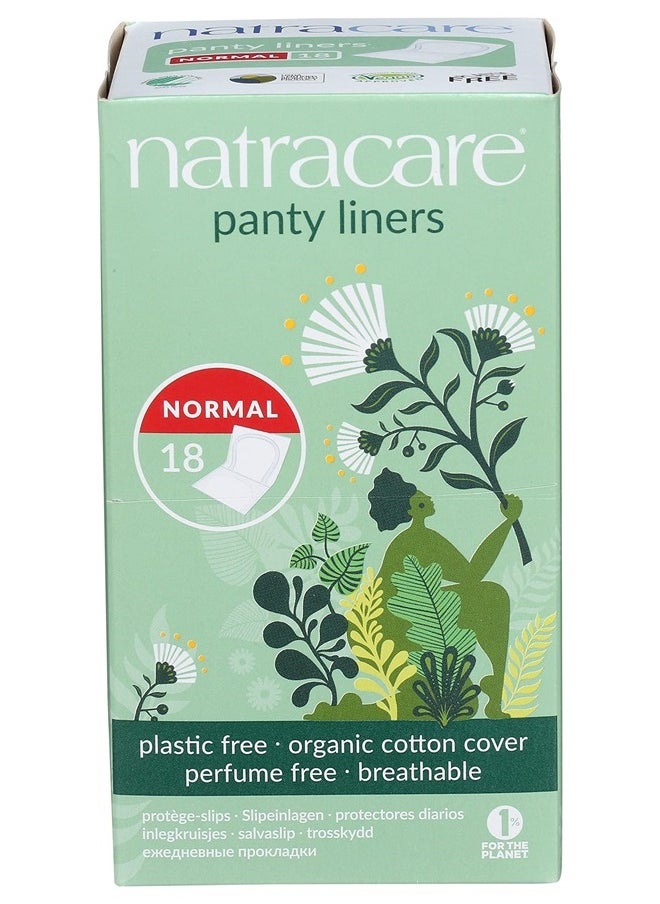 NATRACARE - Natracare Natural Organic Normal Panty Liners, Made with Certified Organic Cotton, Ecologically Certified Cellulose Pulp and Plant Starch (1 Pack, 18 Liners Total) - Image 1