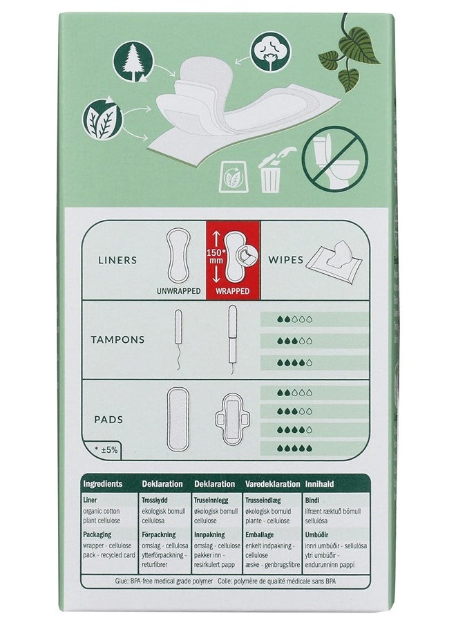 NATRACARE - Natracare Natural Organic Normal Panty Liners, Made with Certified Organic Cotton, Ecologically Certified Cellulose Pulp and Plant Starch (1 Pack, 18 Liners Total) - Image 1