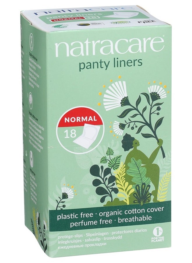 NATRACARE - Natracare Natural Organic Normal Panty Liners, Made with Certified Organic Cotton, Ecologically Certified Cellulose Pulp and Plant Starch (1 Pack, 18 Liners Total) - Image 1
