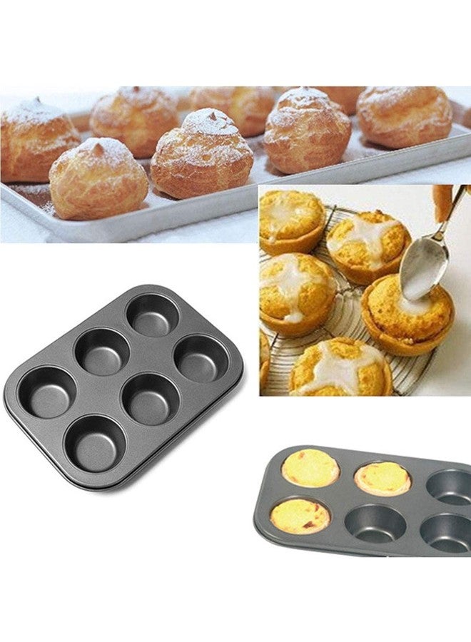 CAKE DECOR Non-Stick 6-Cup Muffin Tray, Premium Carbon Steel Bakeware, Durable & Easy Clean for Cupcakes, Muffins (Pack of 1) - Image 3