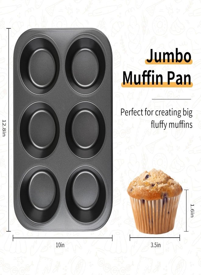CAKE DECOR Non-Stick 6-Cup Muffin Tray, Premium Carbon Steel Bakeware, Durable & Easy Clean for Cupcakes, Muffins (Pack of 1) - Image 2