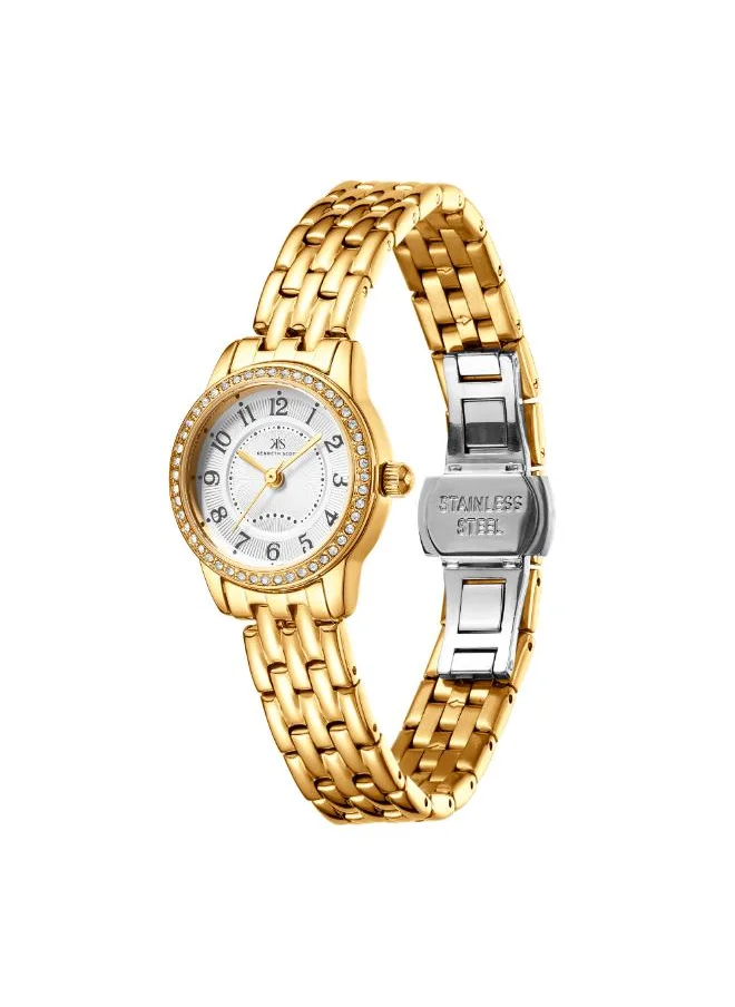 KENNETH SCOTT Women's Analog Display Watch With Gold Stainless Steel Strap - K25511-GBGW