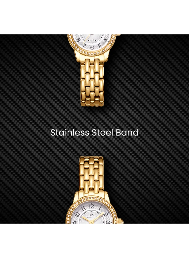 KENNETH SCOTT Women's Stainless Steel Analog Watch K25511-GBGW - 23 mm
