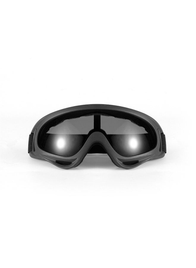 Generic - Protective Glasses Motorcycle Helmet Outdoor Sports Windproof Dustproof Eye Glasses Ski Snowboard Goggles Motocross Riot Control-Color:Black gray - Image 1