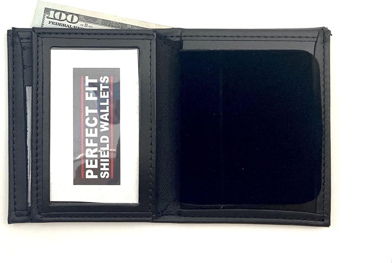 Perfect Fit Shield Wallets Large Shield with Eagle Top Hidden Badge Bi-Fold Wallet (Cutout PF-15) Black Leather - Image 5