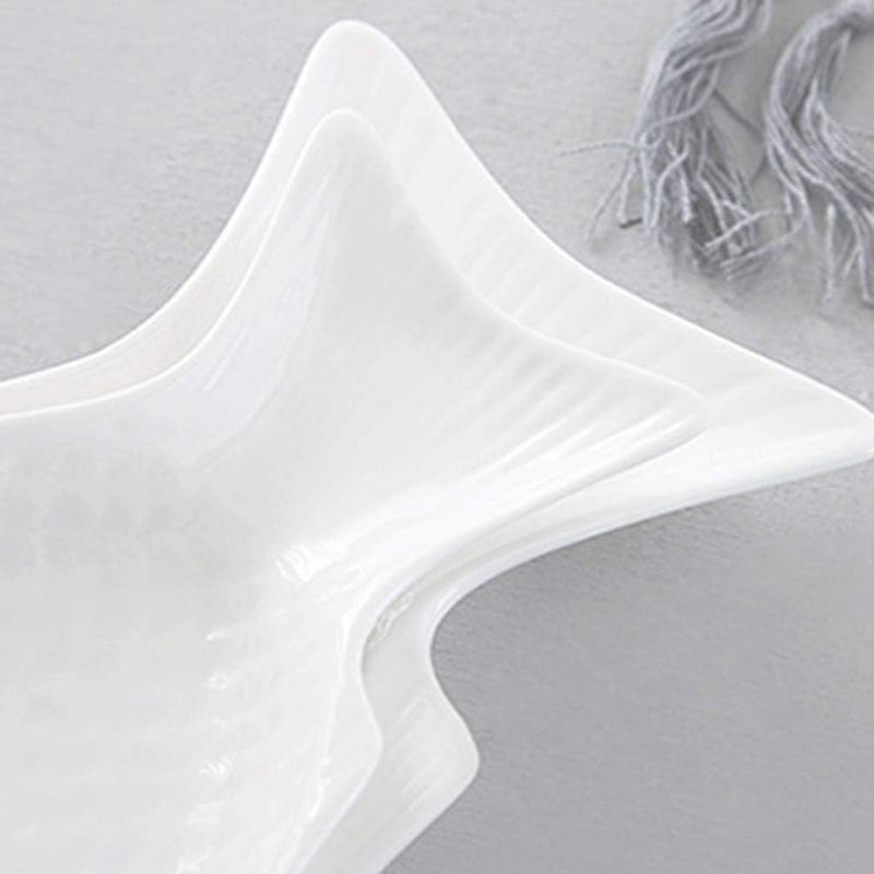 DOITOOL Fish Plate Fish Plate Ceramic Serving Platter Dish Fish Shape Textured Serving Dish Porcelain Serving Platter Food Tray Party Platter for Fruit or Cheese 109L x 57W - Image 4