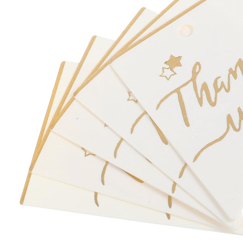 White Foil Stamped Decorative Tags 100pcs for Party Favors Wedding Shower Thanksgiving DIY Wrapping - Image 4