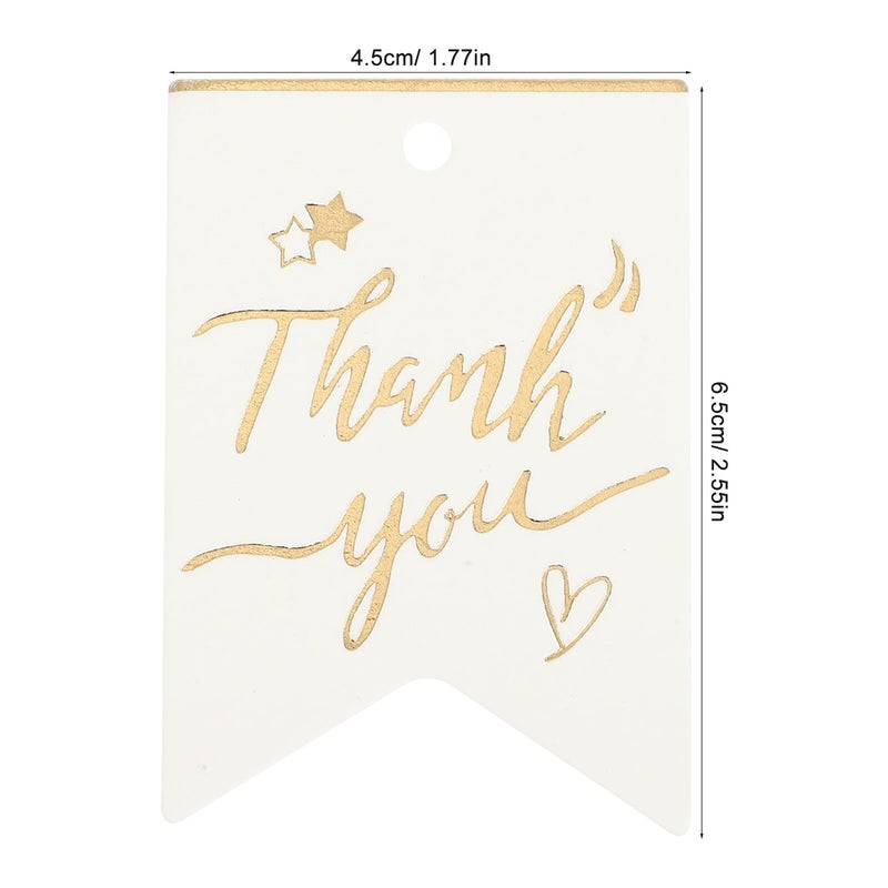 White Foil Stamped Decorative Tags 100pcs for Party Favors Wedding Shower Thanksgiving DIY Wrapping - Image 3