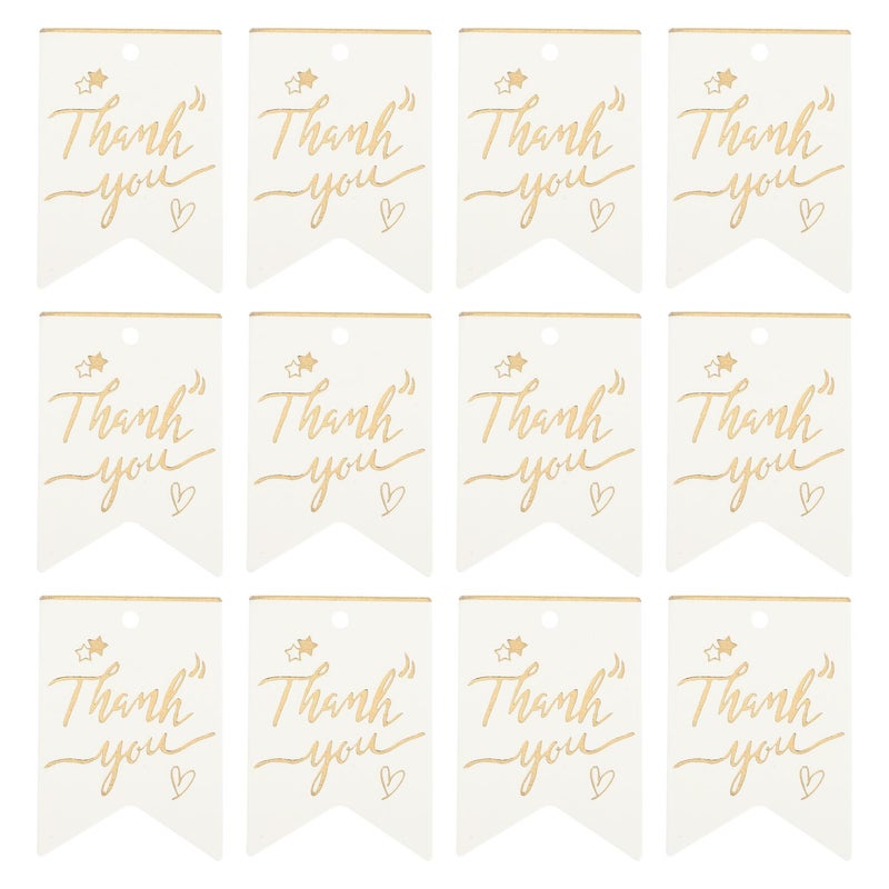 White Foil Stamped Decorative Tags 100pcs for Party Favors Wedding Shower Thanksgiving DIY Wrapping - Image 2