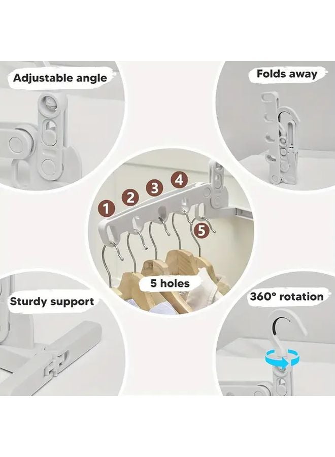 White Portable Foldable Clothes Drying Rack Door Mounted Laundry Organizer For Travel RV Small Spaces - Image 3